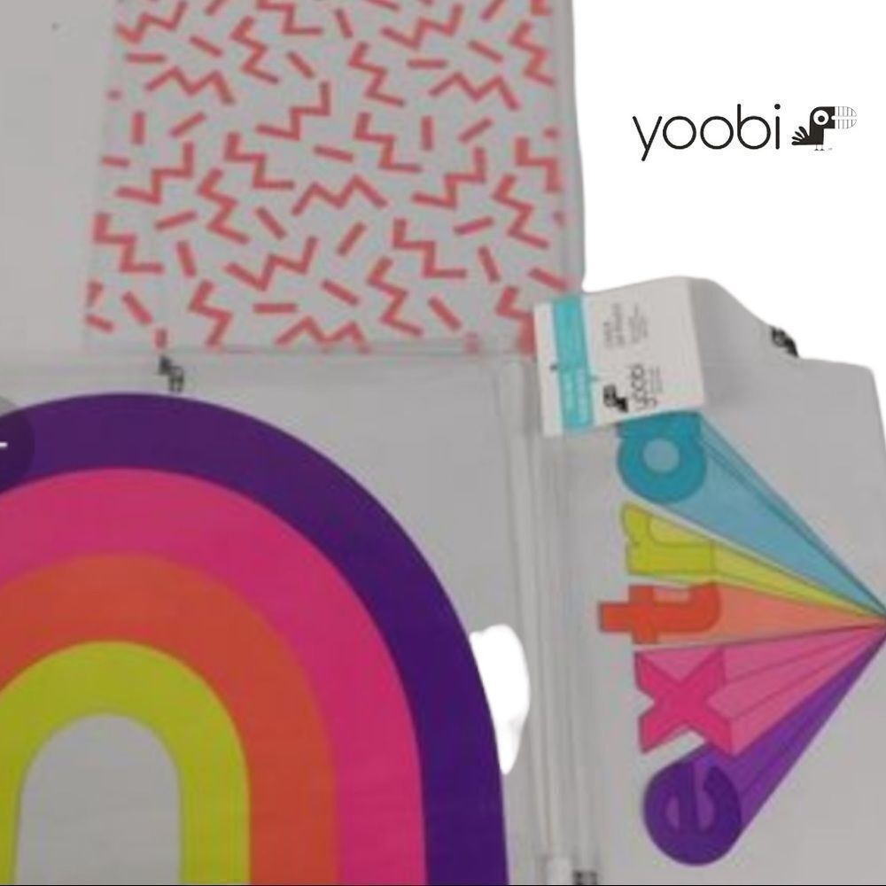NWT Yoobi 3 Pack Pouch Pouches Rainbow Extra Zig Zag